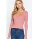 thumbnail image 1 of Suéter de Cuello Corazón Fruncido Rosa L, 1 of 4