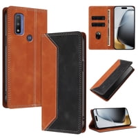 Funda Foxdock Para Motorola Moto G Pure De Cuero Premium Bicolor Con Ranuras Rfid, Carcasa Tipo Billetera Antigolpes Y Soporte Plegable