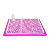 Magideal - Inodoro Para Mascotas, Orinal Para Perros Y Gatos, Soporte Para Almohadilla De Entrenamiento De Malla Pequeña, Protección Lavable Para Superficies De Rosado