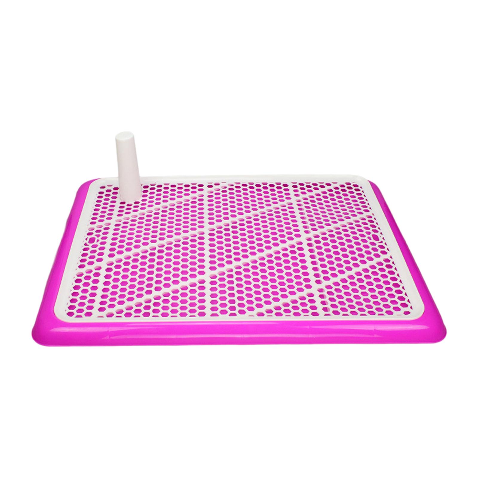 Magideal - Inodoro Para Mascotas, Orinal Para Perros Y Gatos, Soporte Para Almohadilla De Entrenamiento De Malla Pequeña, Protección Lavable Para Superficies De Rosado