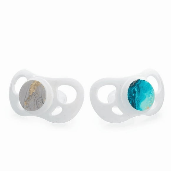 Chupetes Twistshake Mármol 6+m 2 uns - Azul / Gris