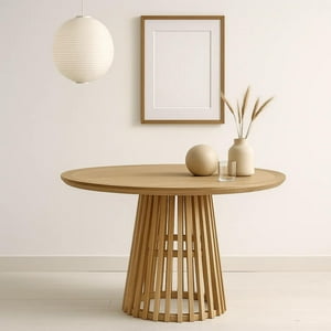 Pandalino - Mesa Redonda Konna D120 Cm | Madera Natural Cafe