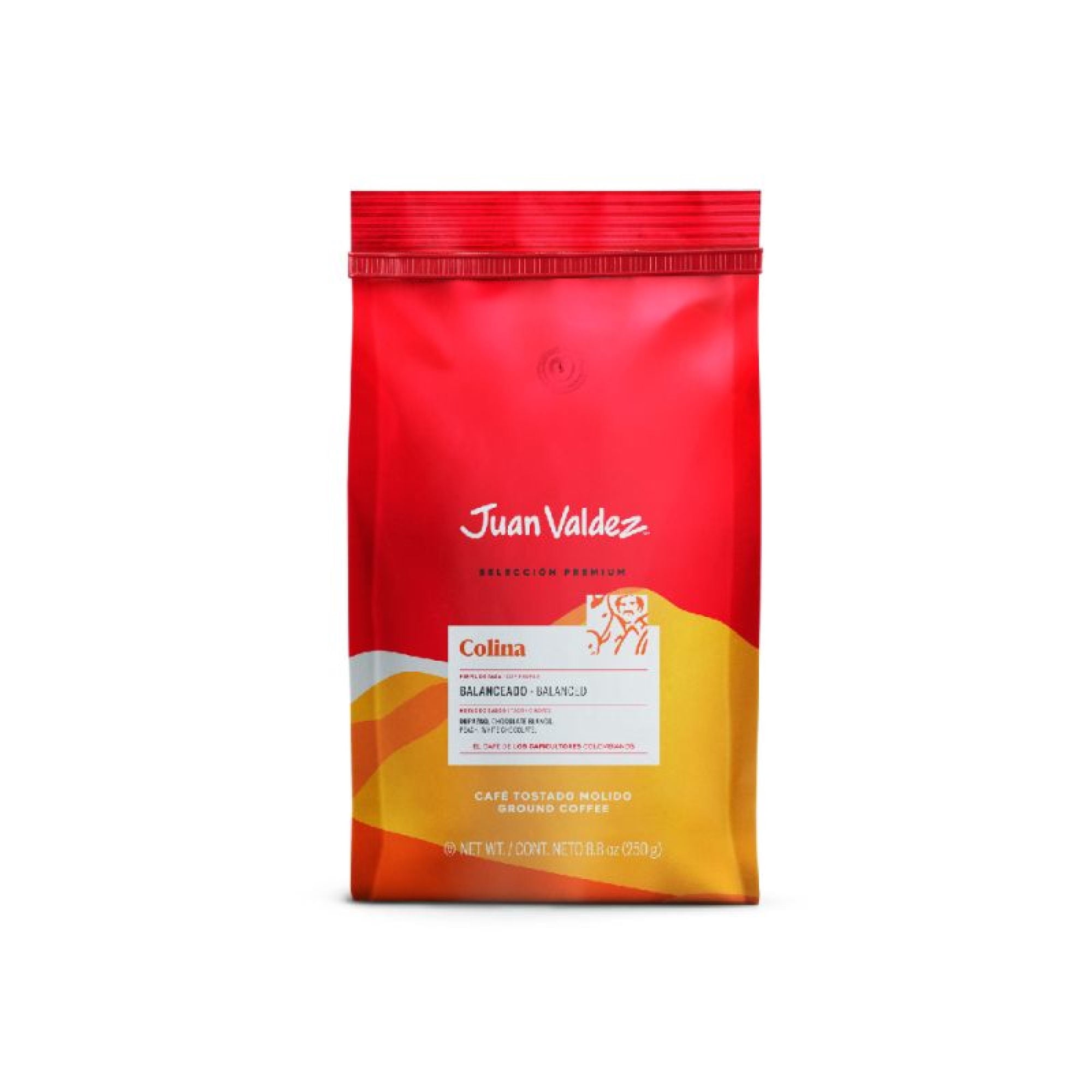 Café Colina Grano Molido Balanceado Bolsa 250 gr Juan Valdez