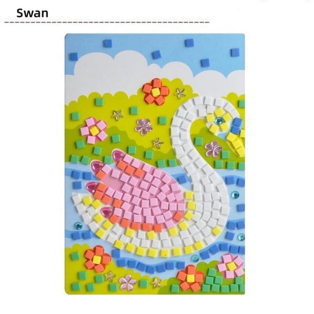 Children's Handmade Painting DIY Sponge 3D Three-dimensional Painting EVA Sticker Number Graphic Color Card Boys Girls Early Education Mosaic Puzzle Creative Paste Quiet Toys