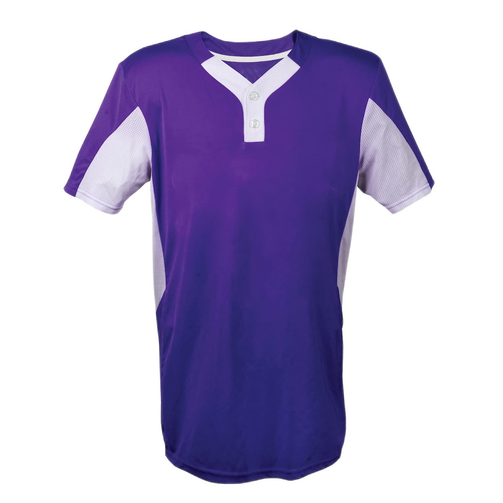 Jersey Martin Sports Con Dos Botones Para Jóvenes, Morado/gris, Talla M