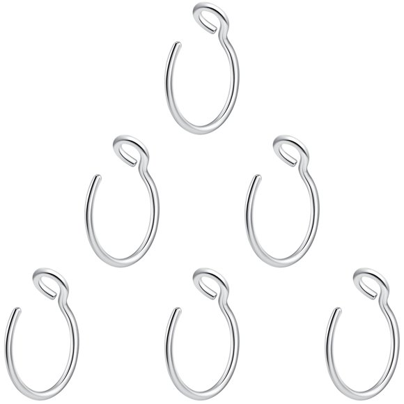 Aros nasales VELCARE 6 uds 8 mm plateado 20G con clip
