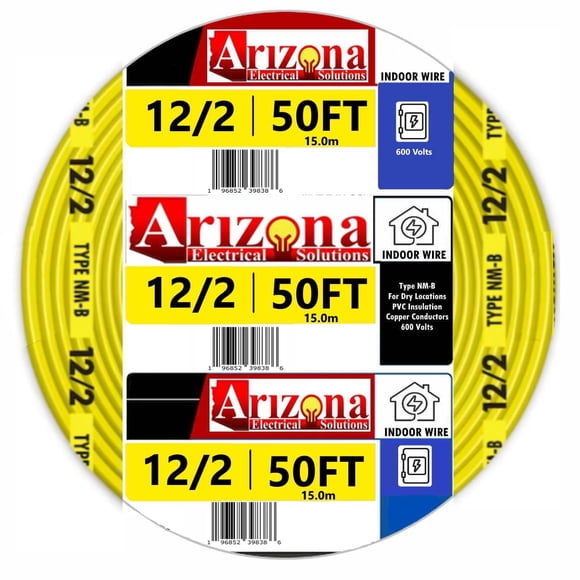 Cable ARIZONA ELECTRICAL SOLUTIONS 12/2, tipo NM-B, cobre, 50 pies