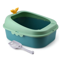 Genérico - Arenero Para Gato Ballenita Con Pala Y Juguete De Color Verde