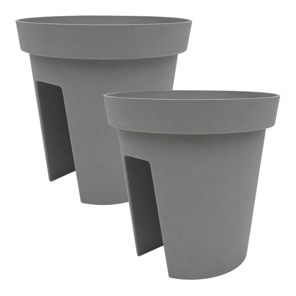 Set 2 Maceteros Colgante Para Balcon Terraza Jardin Plastico negro