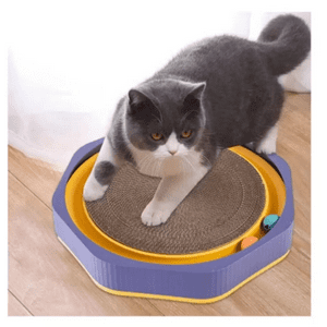 Genérico - Tabla De Rascar Para Gato Redondo Resistente Con Pelotas