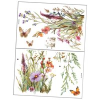 Bothyi - 2 Pegatinas De Pared Con Diseño Floral De Primavera, Ideales Para Azulejos De Cocina Y Sala De Estar.