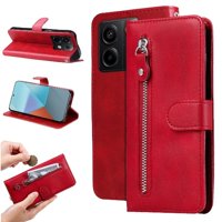 Gangxun - Funda Con Cremallera Para Xiaomi Poco X6 5G, Carcasa Cartera De Cuero Pu Con Soporte Y Tarjetero