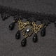 thumbnail image 5 of Conjunto de collar y pendientes de encaje negro - Gargantilla con colgante de lolita gótica, accesorio para bodas, cumpleaños y Navidad., 5 of 6