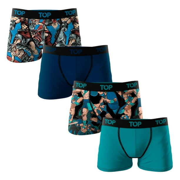 Bóxer Medio Niño Algodón Pack 4 Guerreros - Gladiadores C4