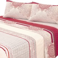 Mallorca - Juego De Sábanas T144 King Delhi Bordo