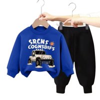 Kivara - Buzo Niño Infantil Algodon 2 Piezas Poleron Truck Azul 24