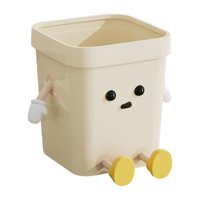 Magideal - Cubo De Basura Creativo Pequeño Para Hogar Oficina Dormitorio Diseño Moderno Y Divertido Pp Sin Tapa Adecuado Para Cocina Sala De Estar Baño Estudio D Sentado Medio