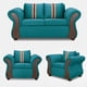 thumbnail image 2 of Juego De Living 2-1-1 MARSELLA Turquesa, 2 of 8
