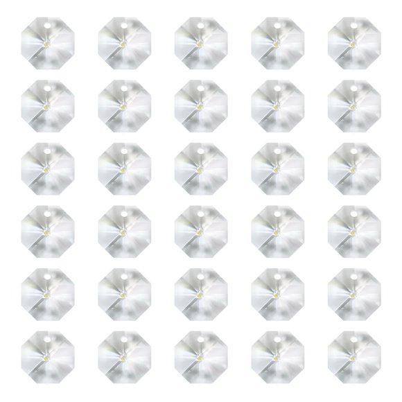 Uxcell K9 Cristal Cuentas Octagonales 1 Agujero Colgantes, 30 Paquetes 14mm, Colores Mezclados