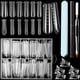thumbnail image 1 of Juego de 120 moldes dobles para uñas, moldes de extensión para uñas de gel, moldes de gel tipo ataúd para uñas acrílicas UV transparentes con escala de 12 tamaños y pinzas para uñas, pincel de gel, pu, 1 of 8