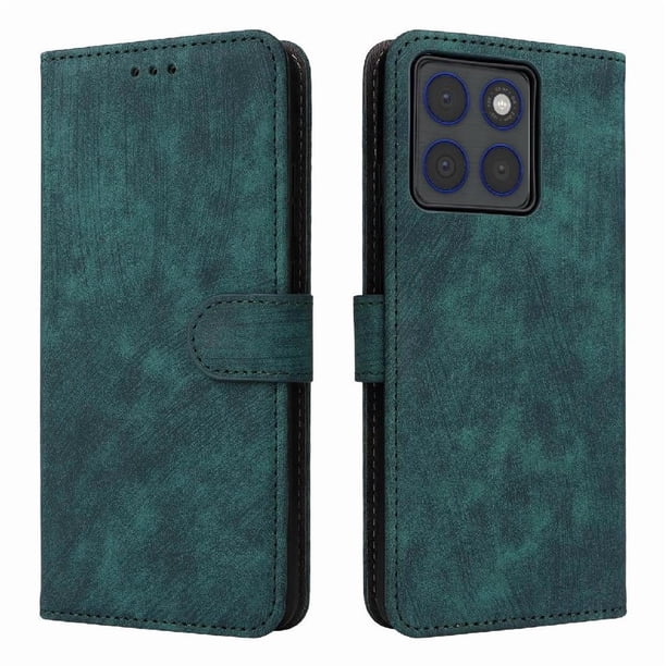 Funda Billetera para Motorola MOTO Edge 70 5G con Soporte - Cartera de Cuero con Ranuras Verde