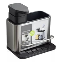 Shop E-Home - Dispensador De Lavalozas Jabón Y Porta Esponja Organizador Color Plateado