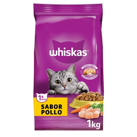 Alimento Seco Gato Adulto Sabor Pollo Bolsa 1 Kg Whiskas