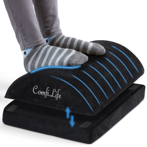 Foot Rest ComfiLife, espuma viscoelástica de altura ajustable, color negro