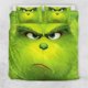 thumbnail image 1 of Thin Green Grinch Face Quilt Duvet Cover Set Soft Bedding Queen Doona Cover3-Piece Bedding Set, 1 of 5
