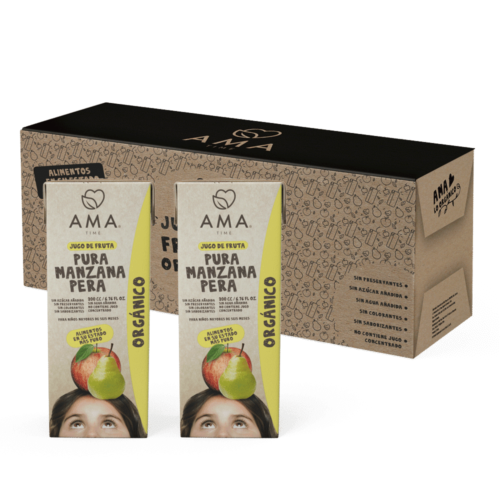 Ama Time - Pack 24 Unid - Jugo Manzana Pera 200 Cc