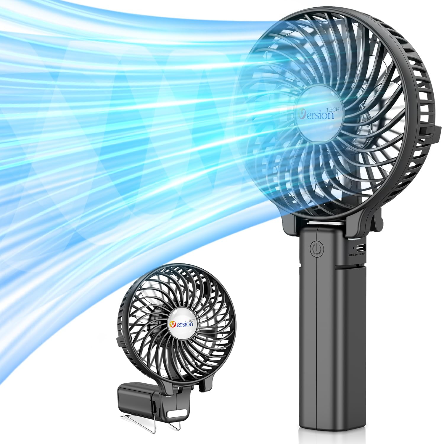 Ventilador Portátil Versiontech. Escritorio Mini Usb Recargable Negro