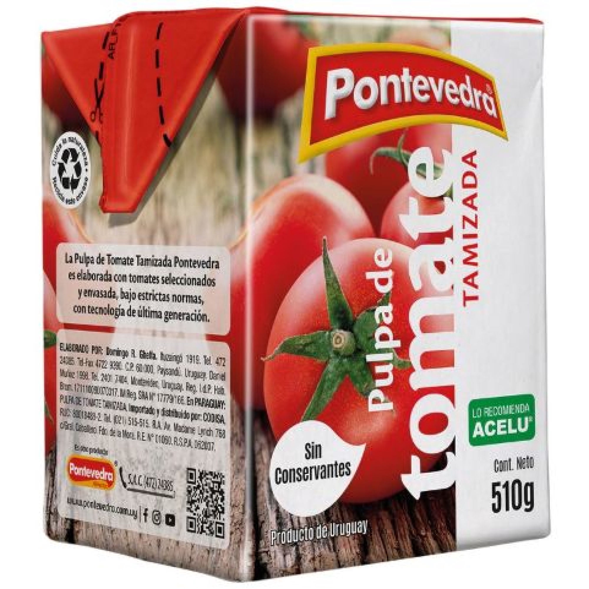 Pulpa De Tomate Caja 510 g Pontevedra
