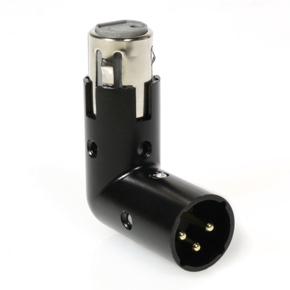 Adaptador de ángulo XLR dual macho y hembra LyxPro