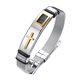 thumbnail image 2 of 12 mm de ancho de moda de acero inoxidable ajustable hombres cruz pulsera de oro, 2 of 5