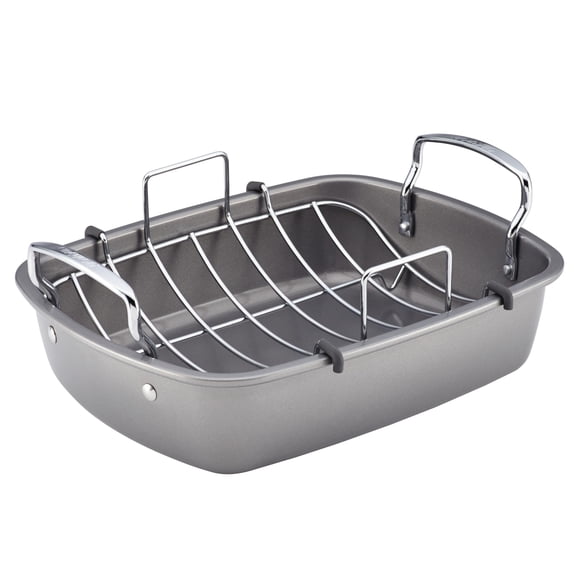 Asadera 43 X 33 Cm Antiadherente Con Rejilla Gris