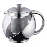 Genérico - Tetera De Acero Inoxidable Y Vidrio, 750 Ml Con Infusor