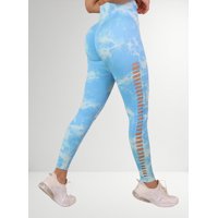 Genérica - Leggings Tie Dye Mujer Push Up Con Abertura Escalonada