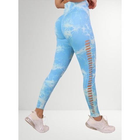 Genérica - Leggings Tie Dye Mujer Push Up Con Abertura Escalonada
