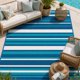 thumbnail image 1 of Alfombra LANVIA 152x244 cm Exterior de Paja Plástica Azul y Blanca, 1 of 7