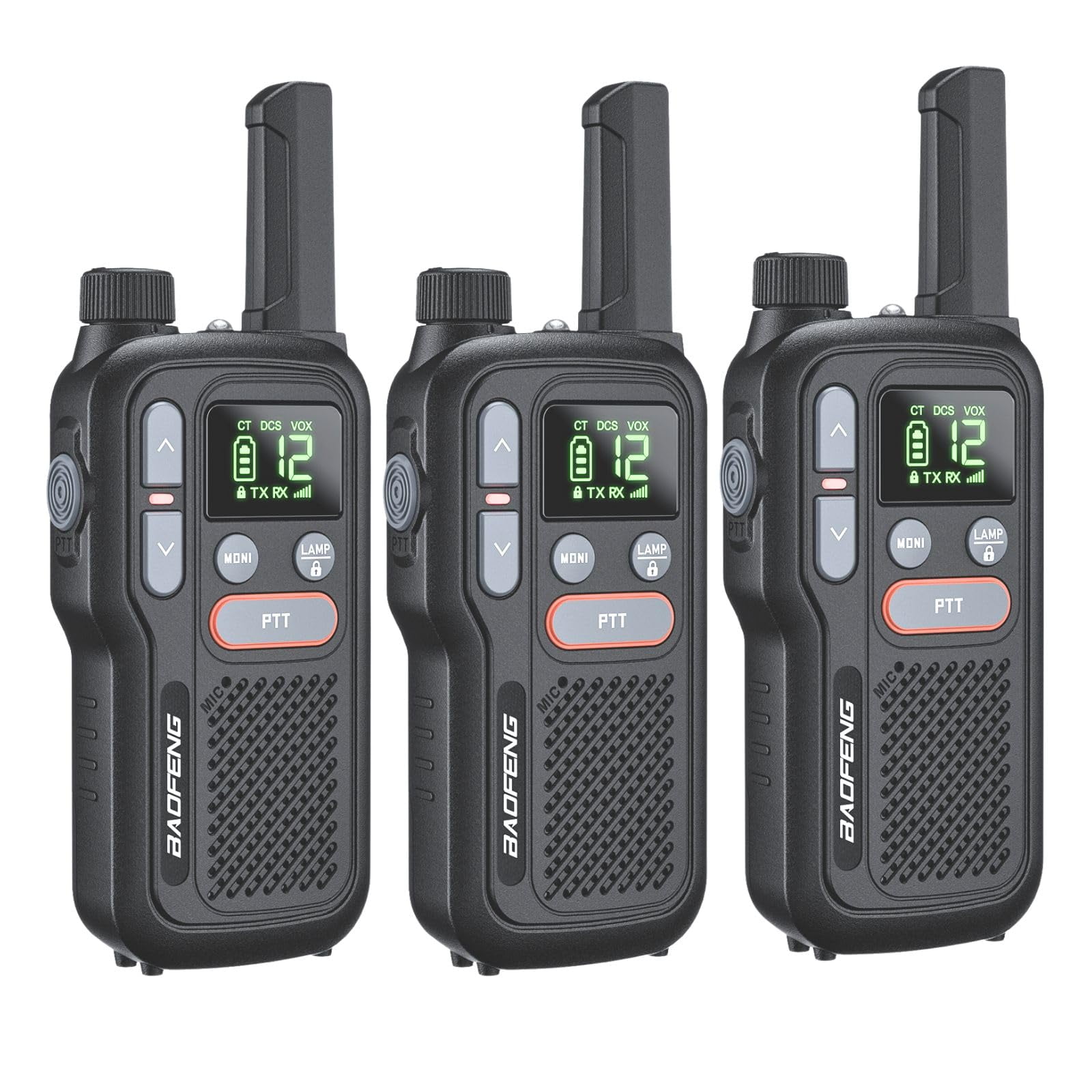 Baofeng - Walkie Talkies Gt 18 Para Niños Y Adultos De Largo Alcance Paquete De 3