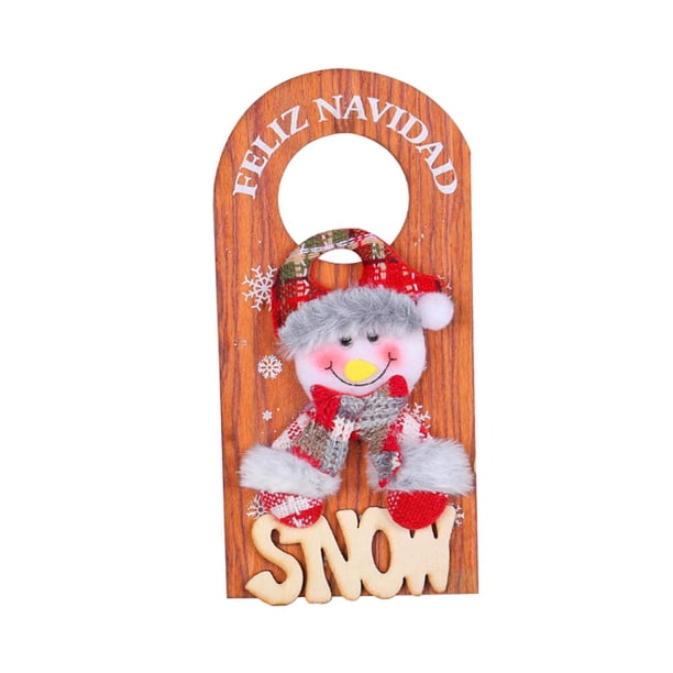 Pomo de puerta de Navidad, cartel colgante, señal de bienvenida de Navidad, decoración decorativa de señal de puerta de bienvenida colgante de dibujos Muñeco de nieve