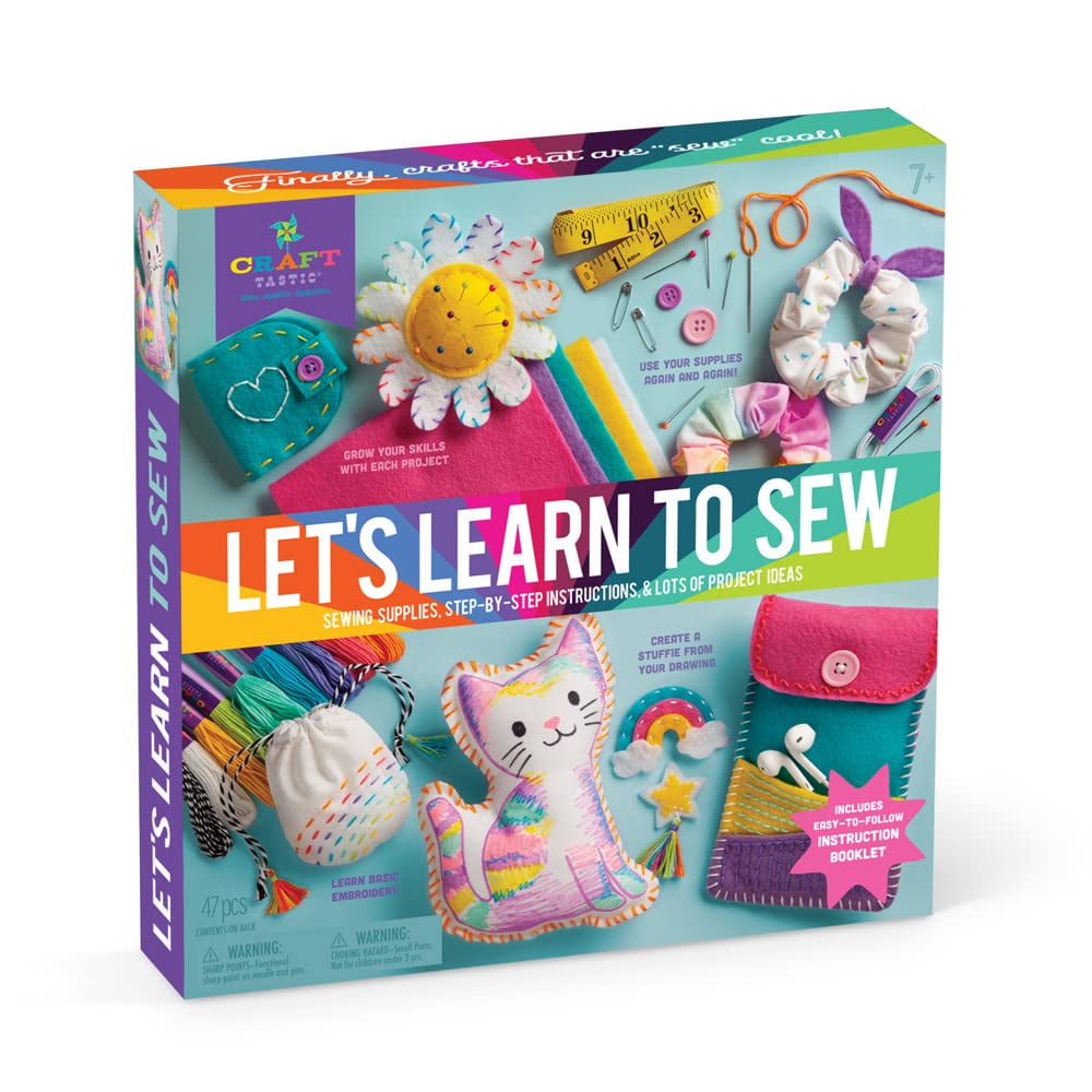 Craft Tastic - Kit De Costura Craft-tastic Let's Learn To Coser Mini Con 9 Proyectos