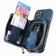 thumbnail image 5 of Funda Tipo Cartera con Correa Cruzada para iPhone 14 Protección Contra Golpes Azul, 5 of 6