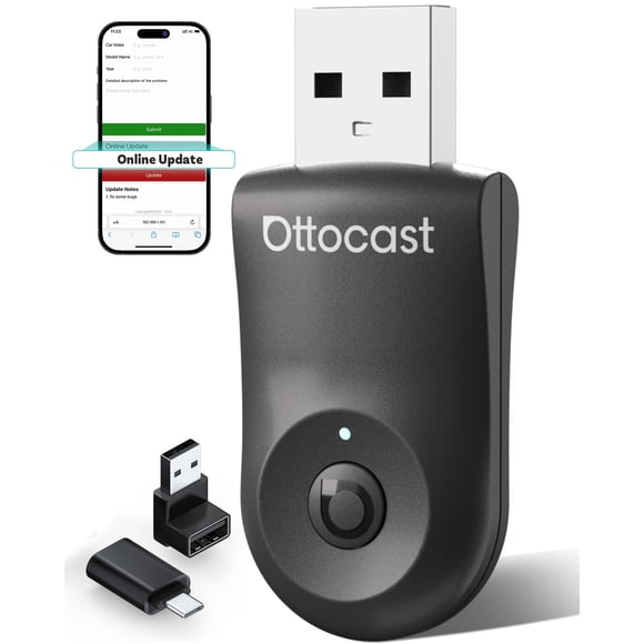 Adaptador inalámbrico OTTOCAST Mini 2025 para CarPlay y Android Auto 5GHz