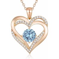 Collar Heshpaws Love Pendant Con Birthstone Zirconia Y Caja De Regalo