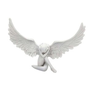 Magideal - Escultura De Estatua De Ángel, Colección De Decoración Para El Hogar, Figura De Ángel Delicada Y Creativa, Adorno Para Mesa, Interior Y Exterior, Sala Blanco