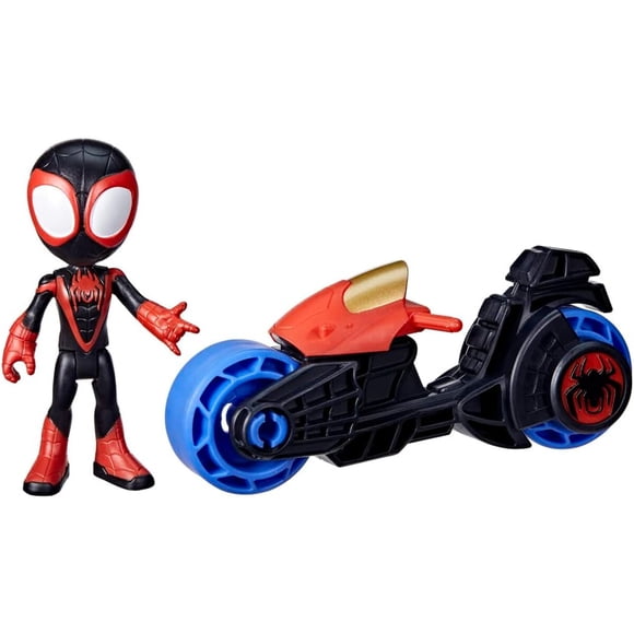 Figura De Miles Morales 4 Pulgadas Con Moto