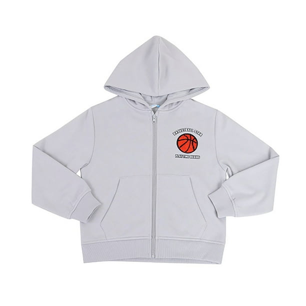 Poleron Niño Kids Zipper Gris Corona