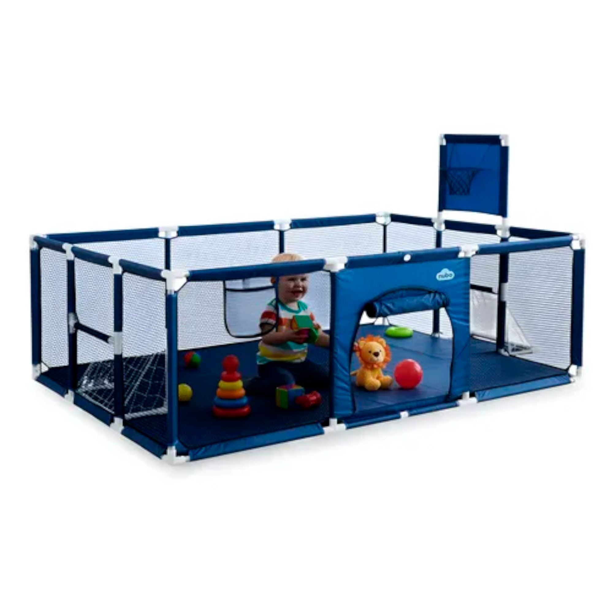 Corral Infantil Nubo 3En1 Juegos Malla Tela Oxford 180X120Cm