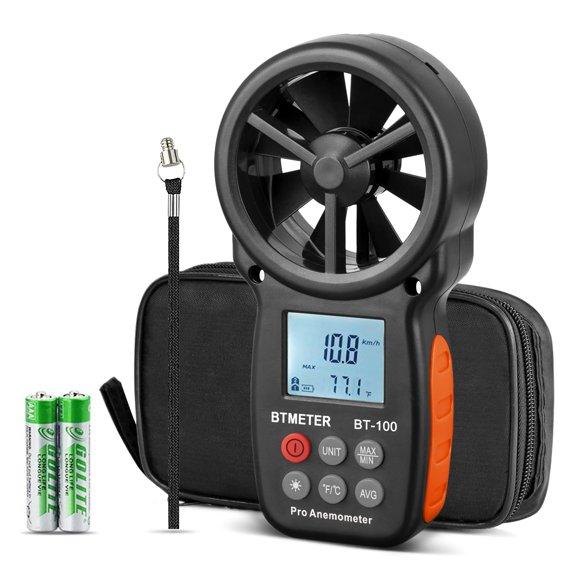 Anemometer BTMETER BT-100 Medidor portátil de velocidad del viento (CFM)